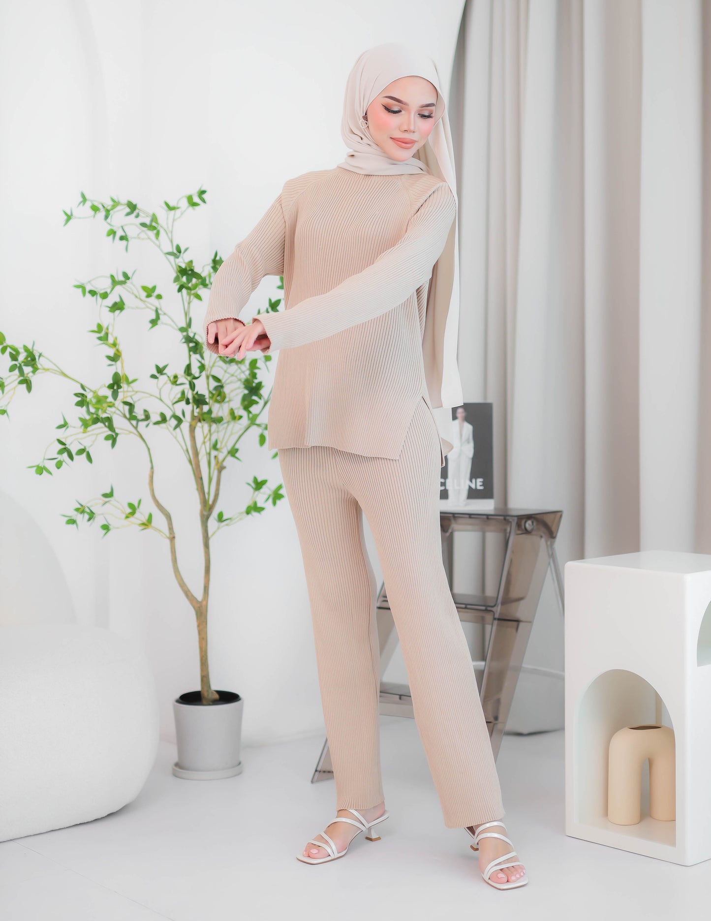 HALLEY KNIT SET (BROWN)