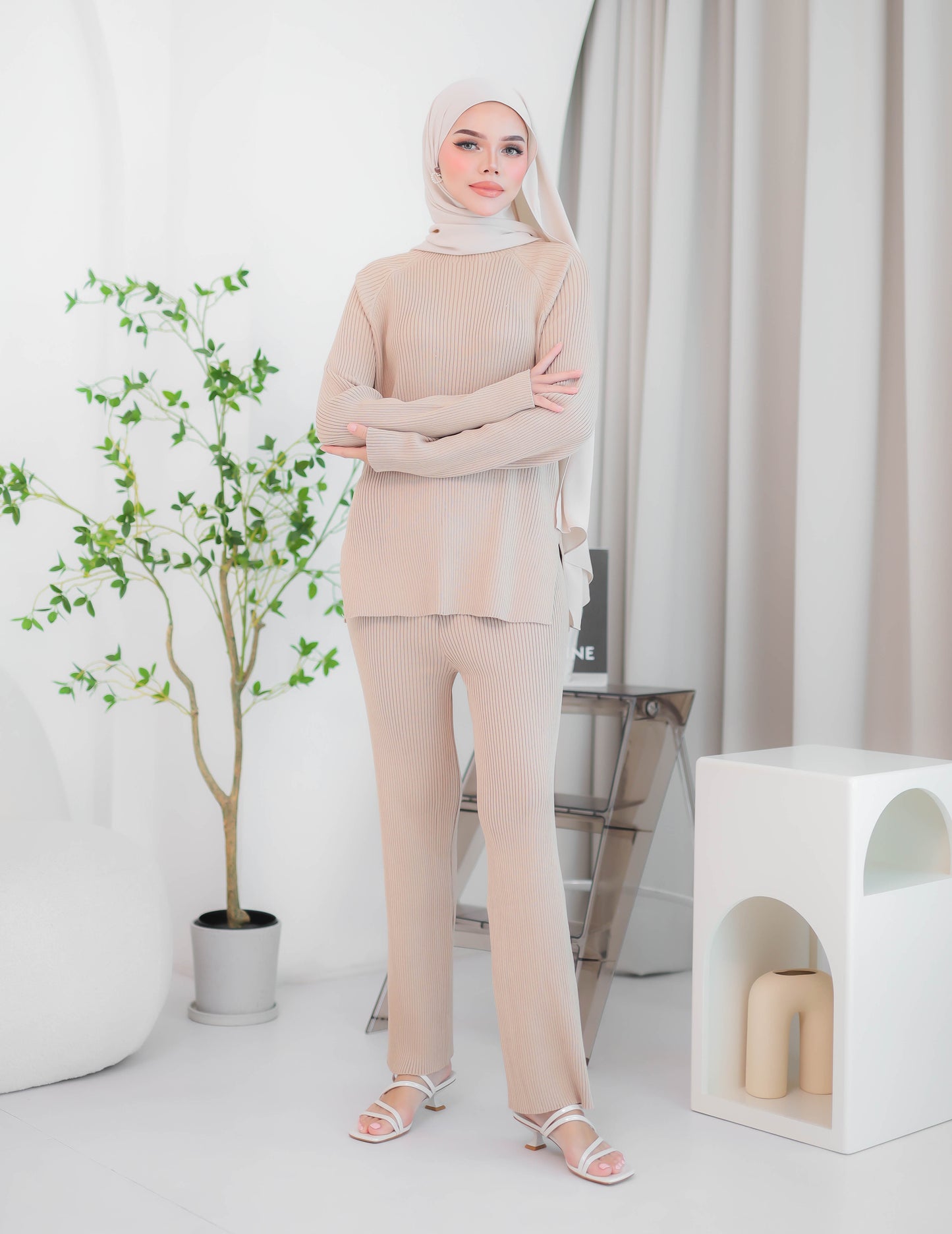 HALLEY KNIT SET (BROWN)