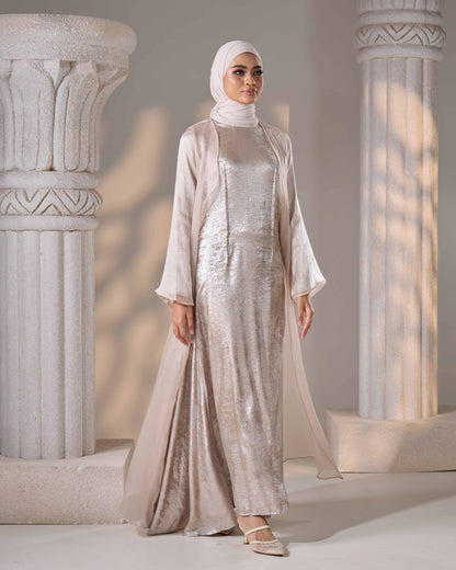 MINOR DEFECT ASMAA ABAYA (CHAMPAGNE)