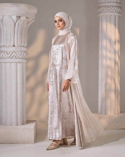 MINOR DEFECT ASMAA ABAYA (CHAMPAGNE)