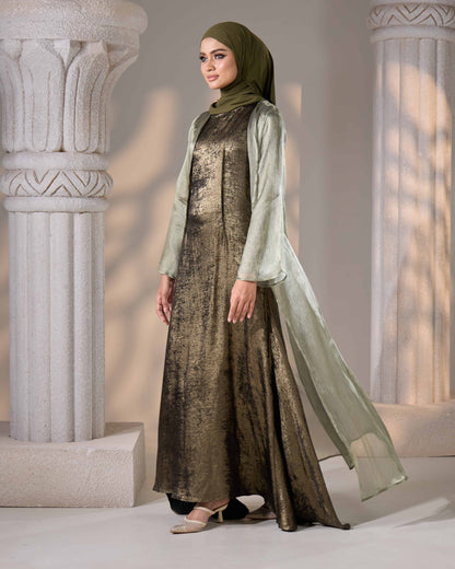 MINOR DEFECT ASMAA ABAYA (ARMY GREEN)