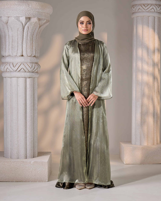 MINOR DEFECT ASMAA ABAYA (ARMY GREEN)