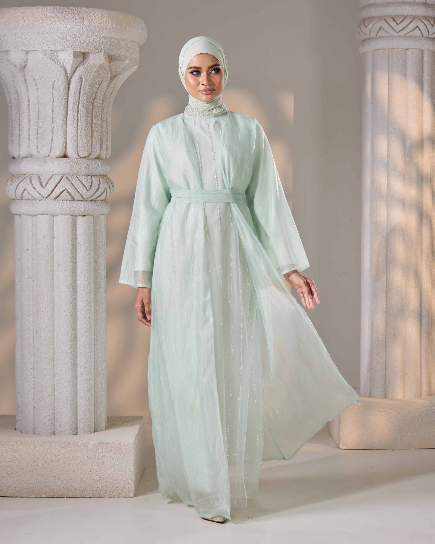 MINOR DEFECT MAHA ABAYA (MINT GREEN)