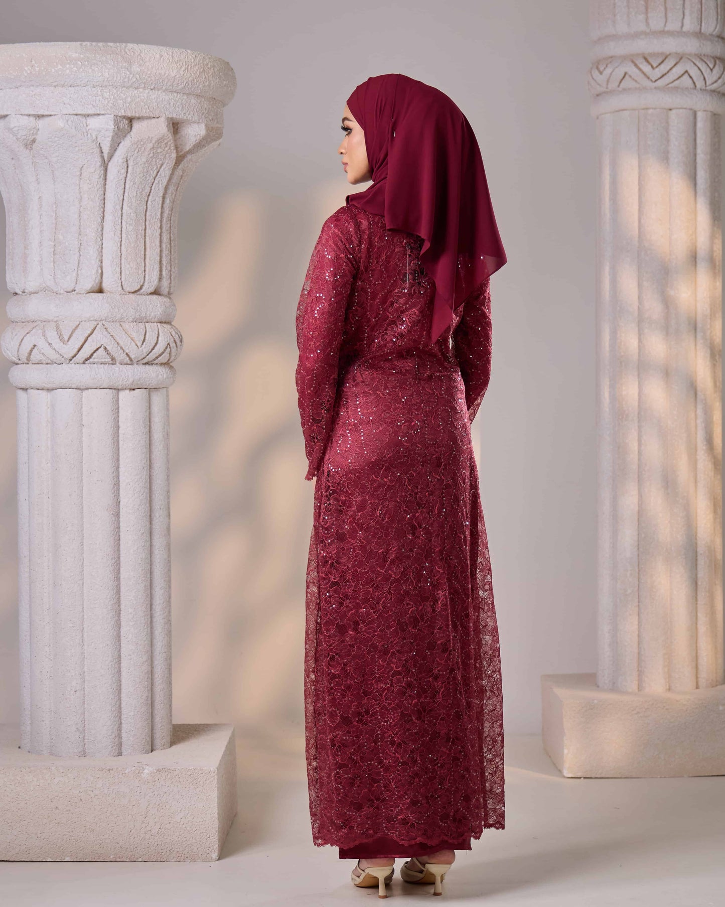 REFA DRESS (BURGUNDY)