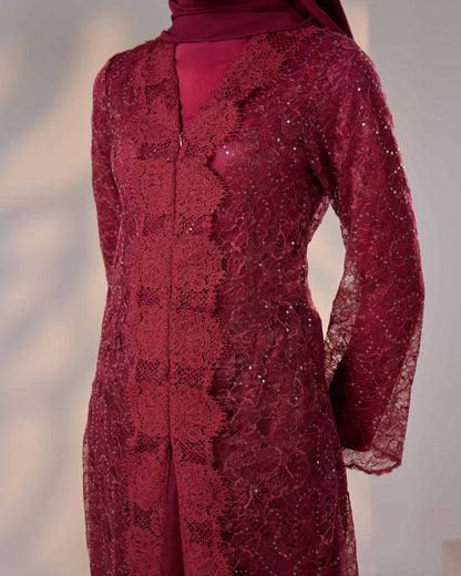 REFA DRESS (BURGUNDY)