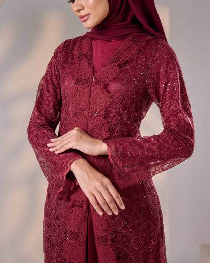 REFA DRESS (BURGUNDY)