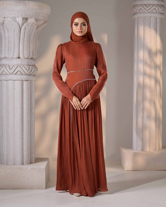 MINOR DEFECT KASRA DRESS (BROWN)