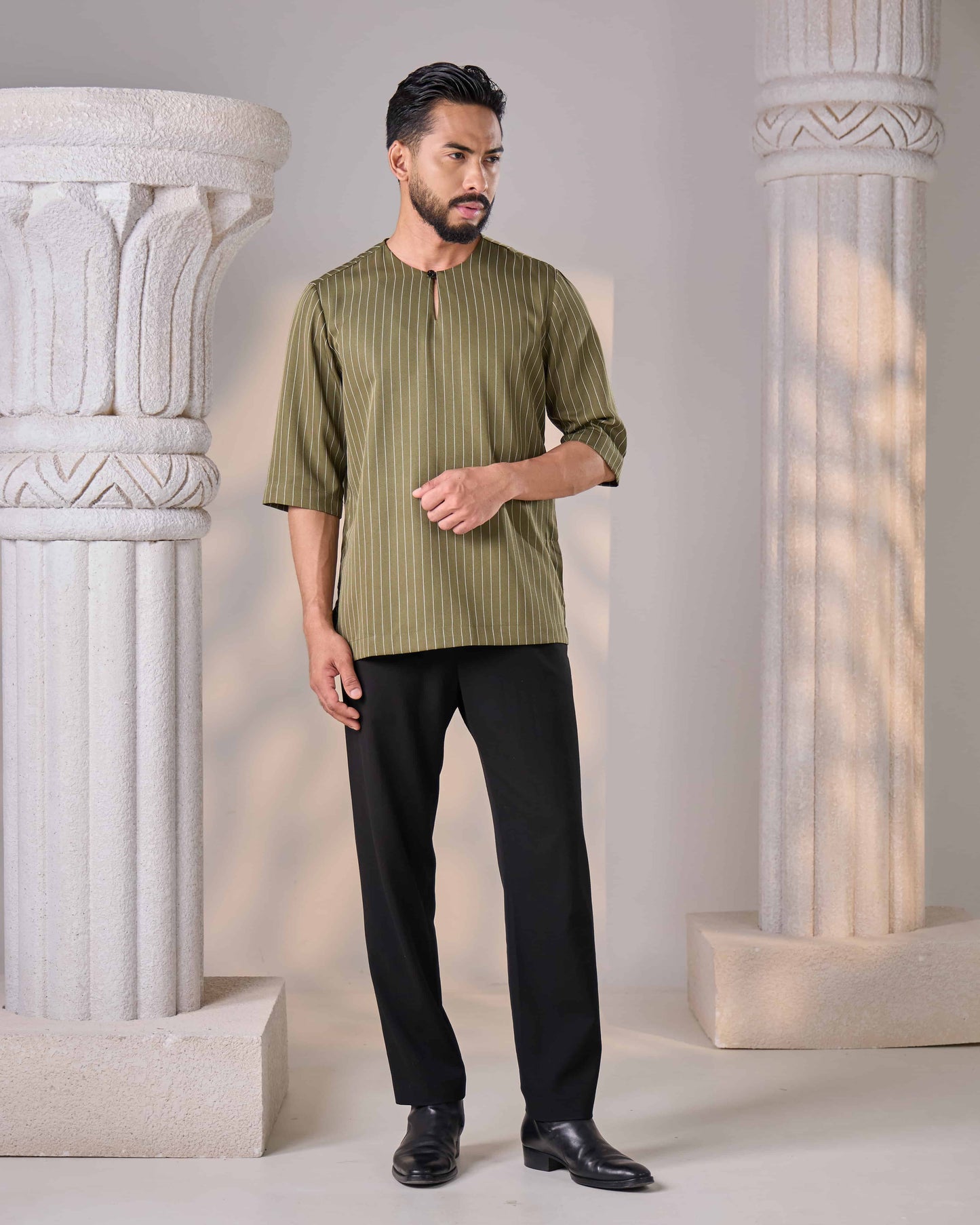 MINOR DEFECT FAHAD KURTA (OLIVE)