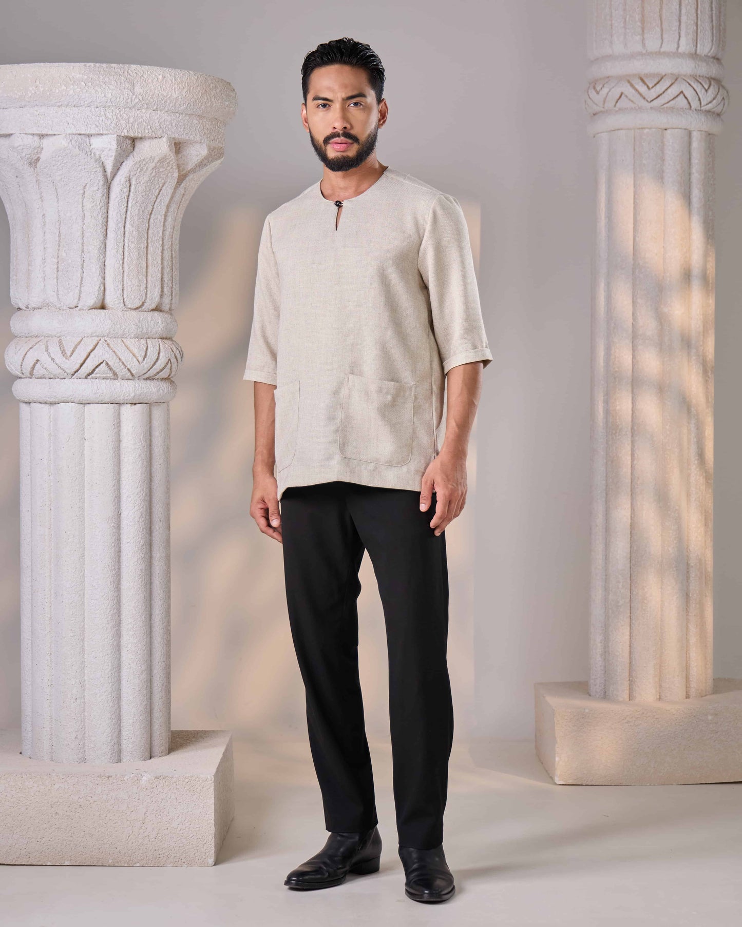 QAWI KURTA (ASH BEIGE)