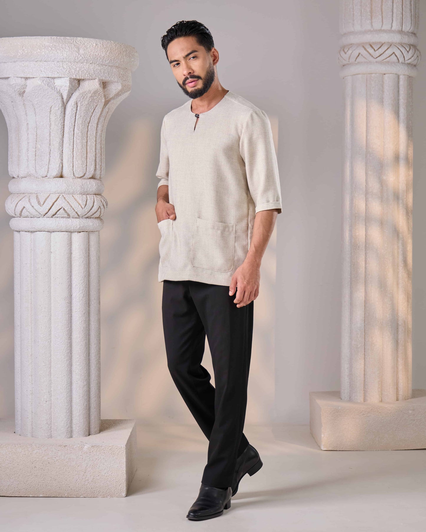 QAWI KURTA (ASH BEIGE)