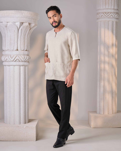 QAWI KURTA (ASH BEIGE)