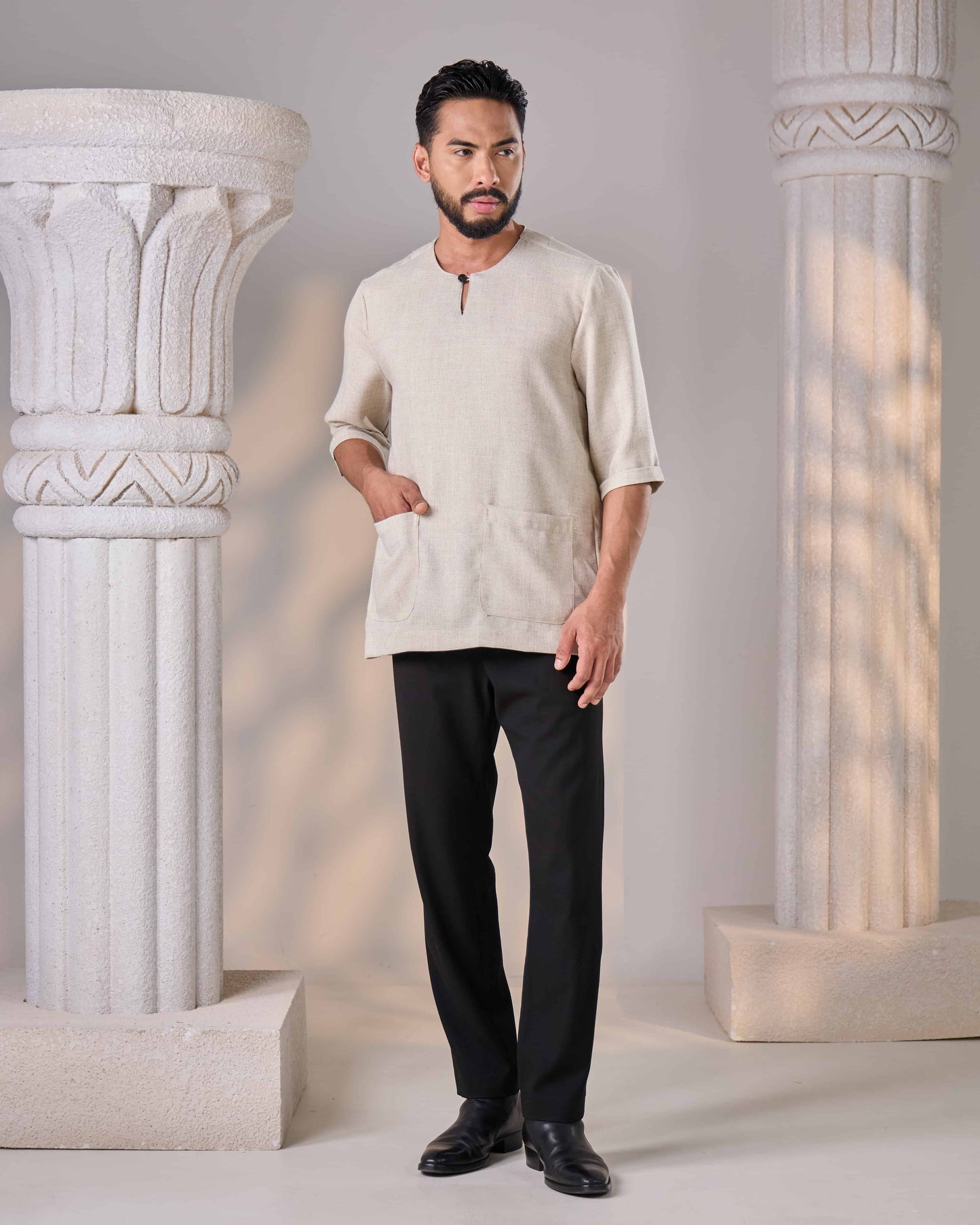 QAWI KURTA (ASH BEIGE)
