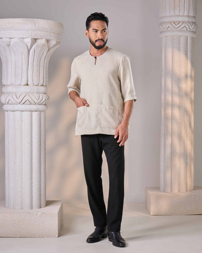 QAWI KURTA (ASH BEIGE)