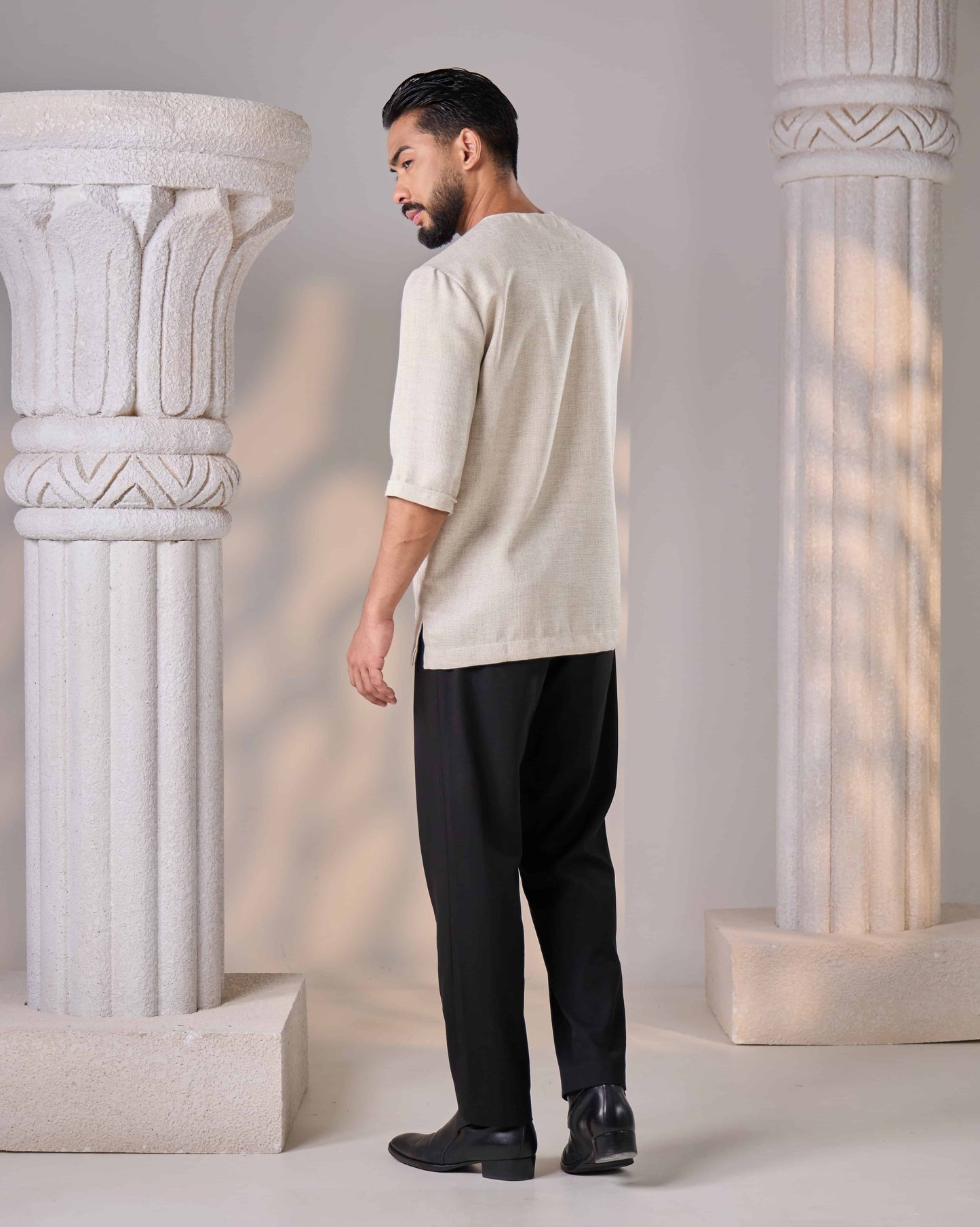 QAWI KURTA (ASH BEIGE)