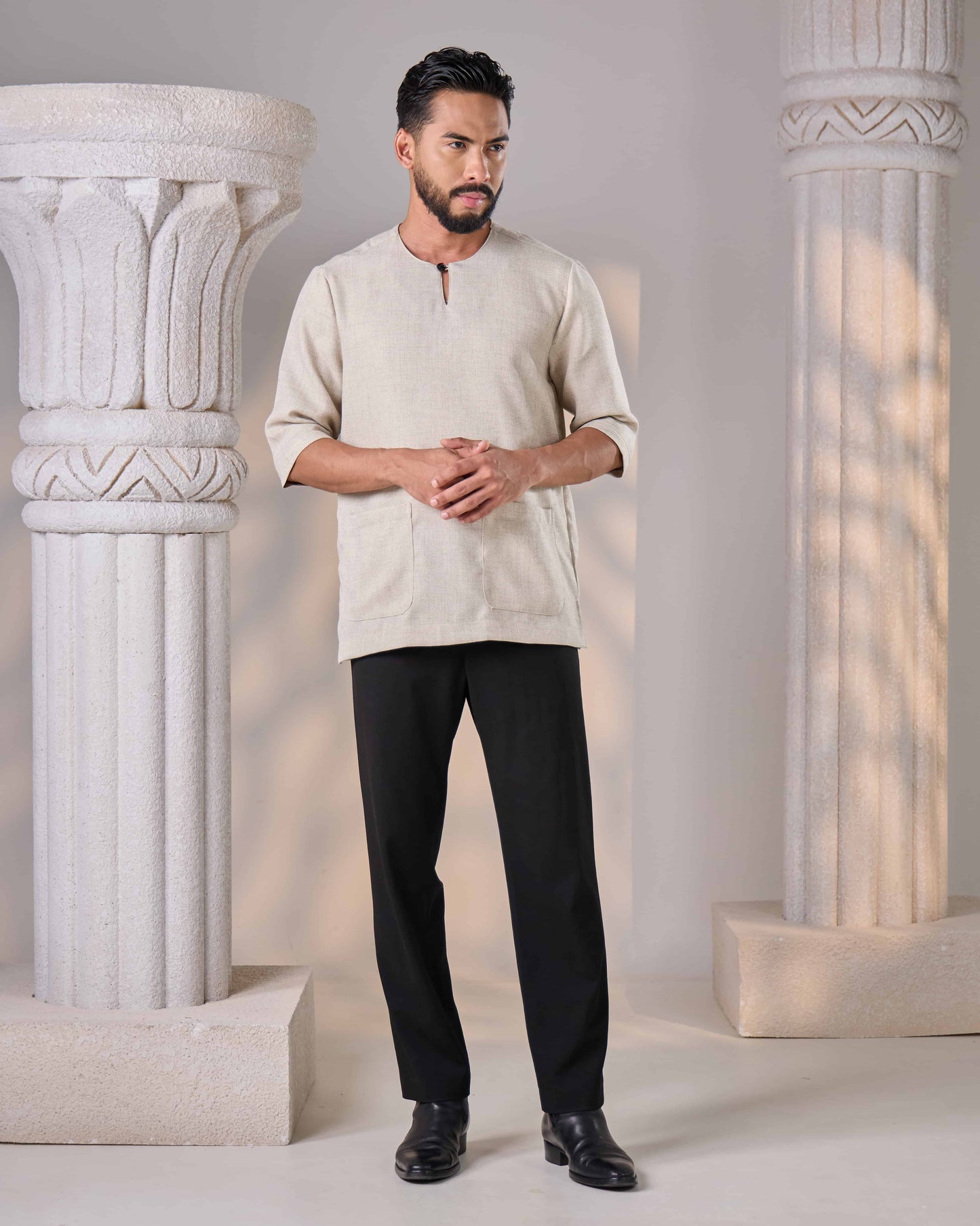 QAWI KURTA (ASH BEIGE)