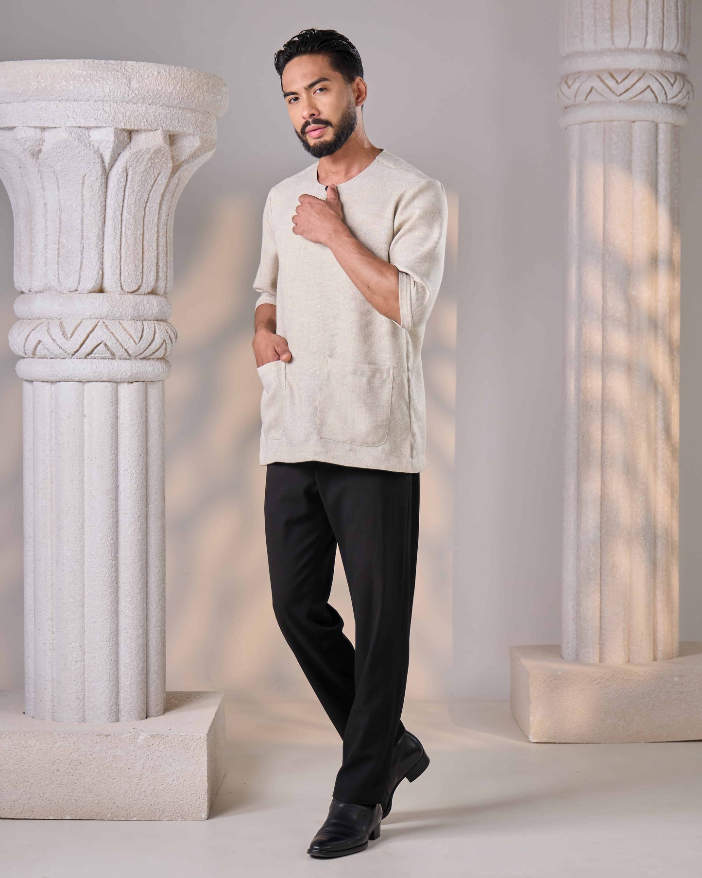 QAWI KURTA (ASH BEIGE)