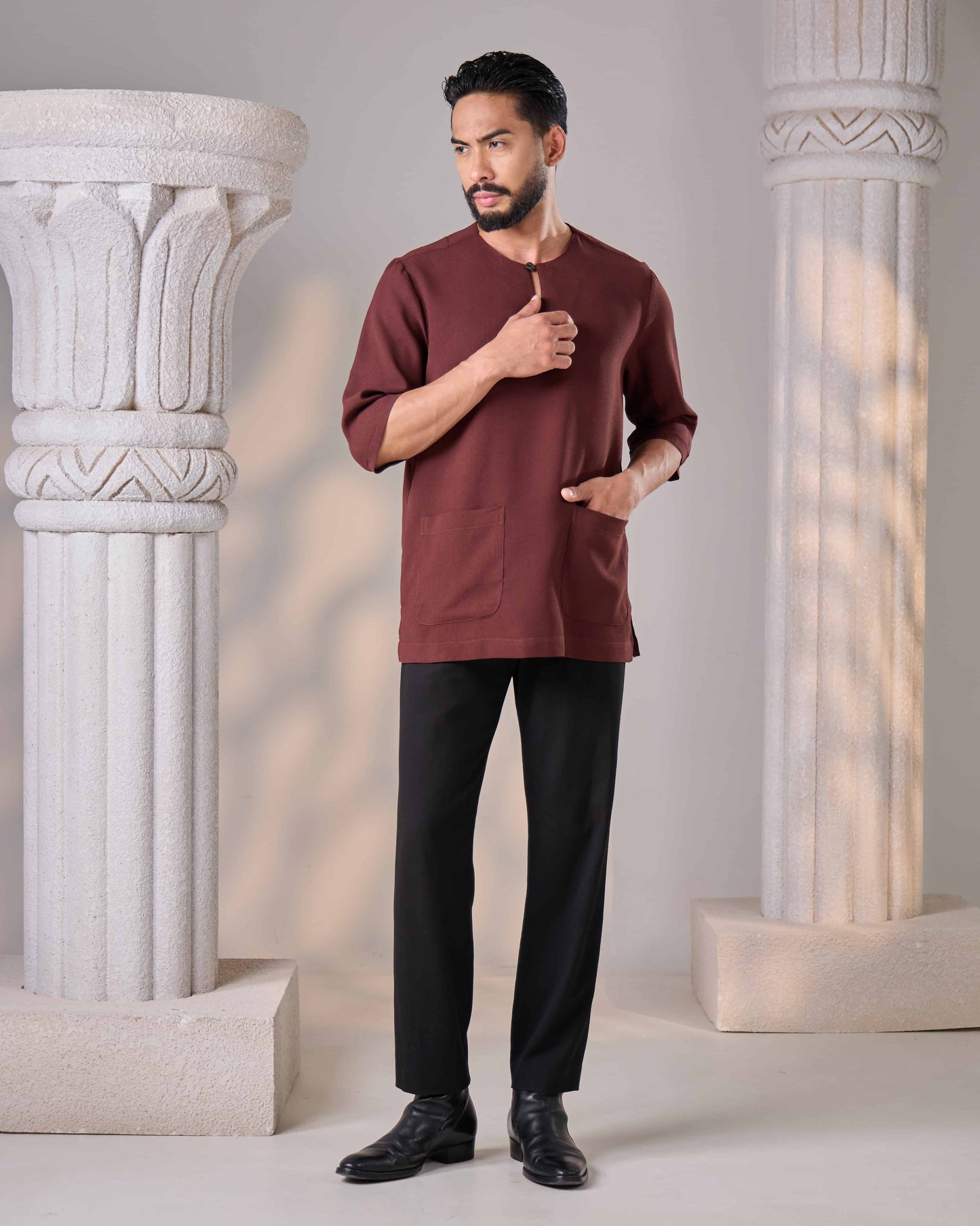 MINOR DEFECT ARMAN KURTA (RICH BROWN)