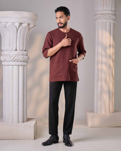 MINOR DEFECT ARMAN KURTA (RICH BROWN)
