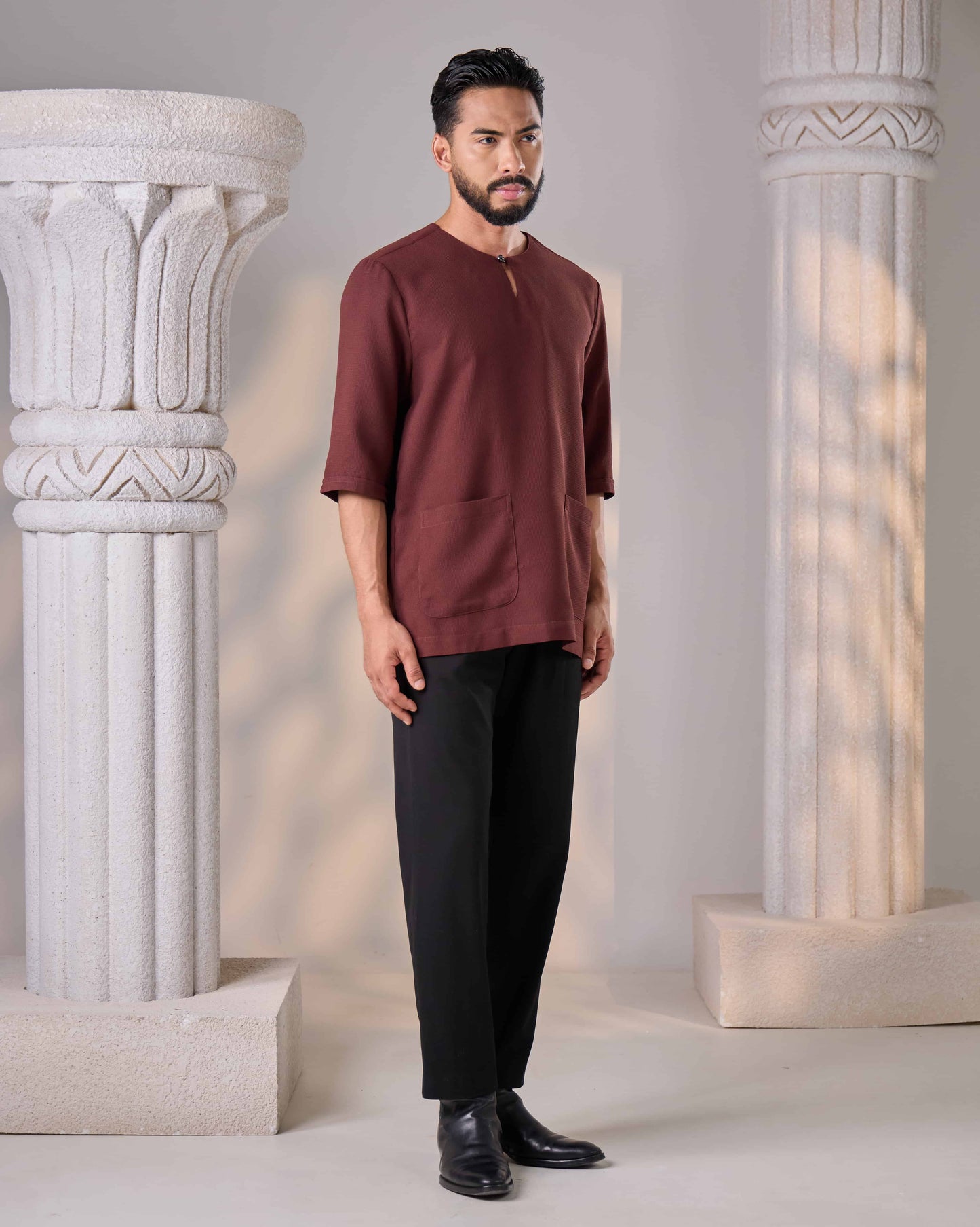 MINOR DEFECT ARMAN KURTA (RICH BROWN)