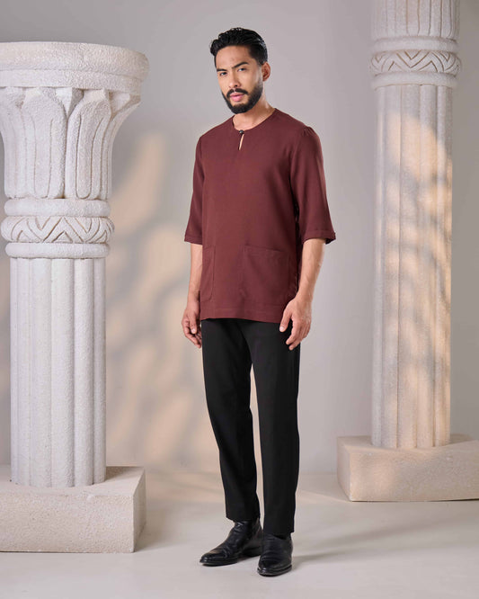 MINOR DEFECT ARMAN KURTA (RICH BROWN)