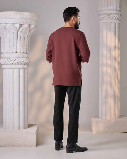 MINOR DEFECT ARMAN KURTA (RICH BROWN)