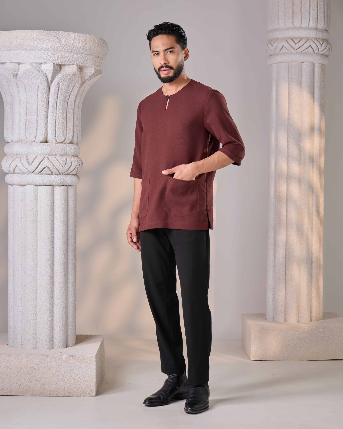 MINOR DEFECT ARMAN KURTA (RICH BROWN)