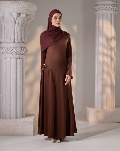 ELYZHA DRESS (CHOCOLATE)