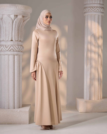 ELYZHA DRESS (BEIGE)