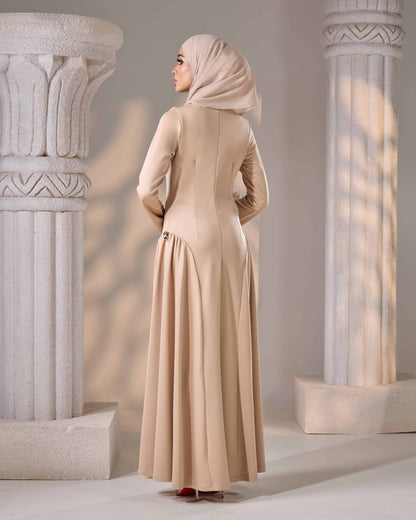 ELYZHA DRESS (BEIGE)