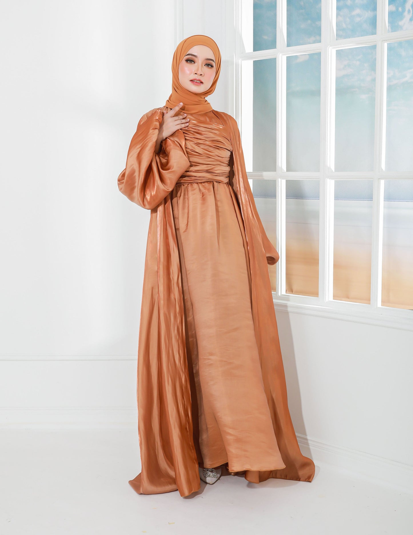 ATIFA ABAYA (BROWN)