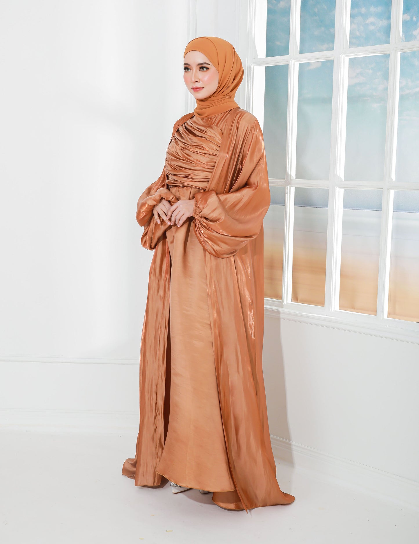 ATIFA ABAYA (BROWN)
