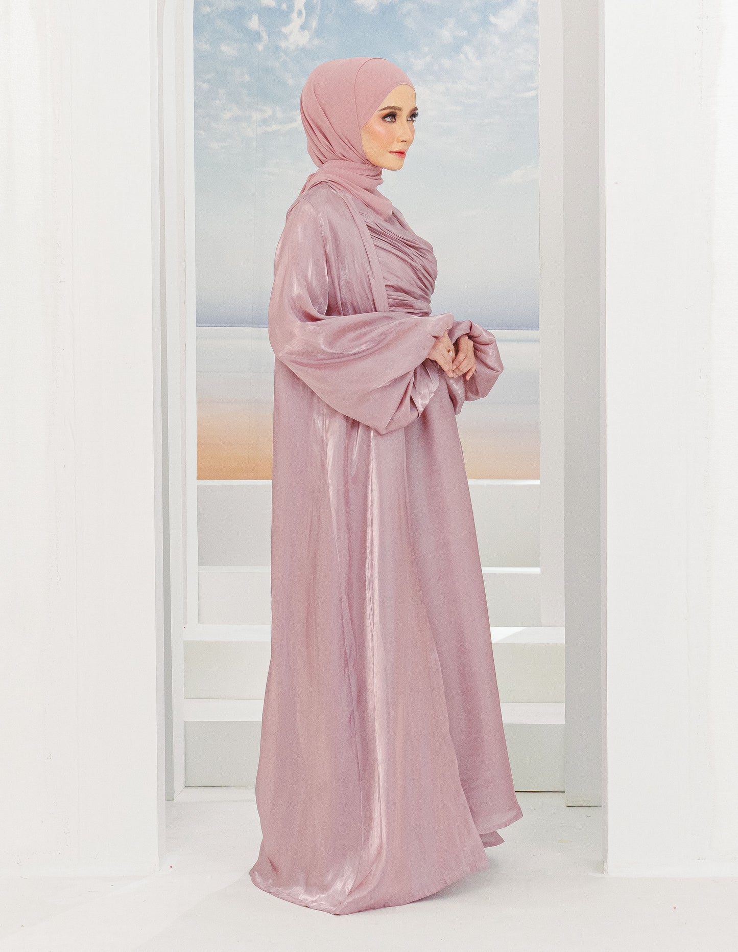 ATIFA ABAYA (DUSTY PINK)