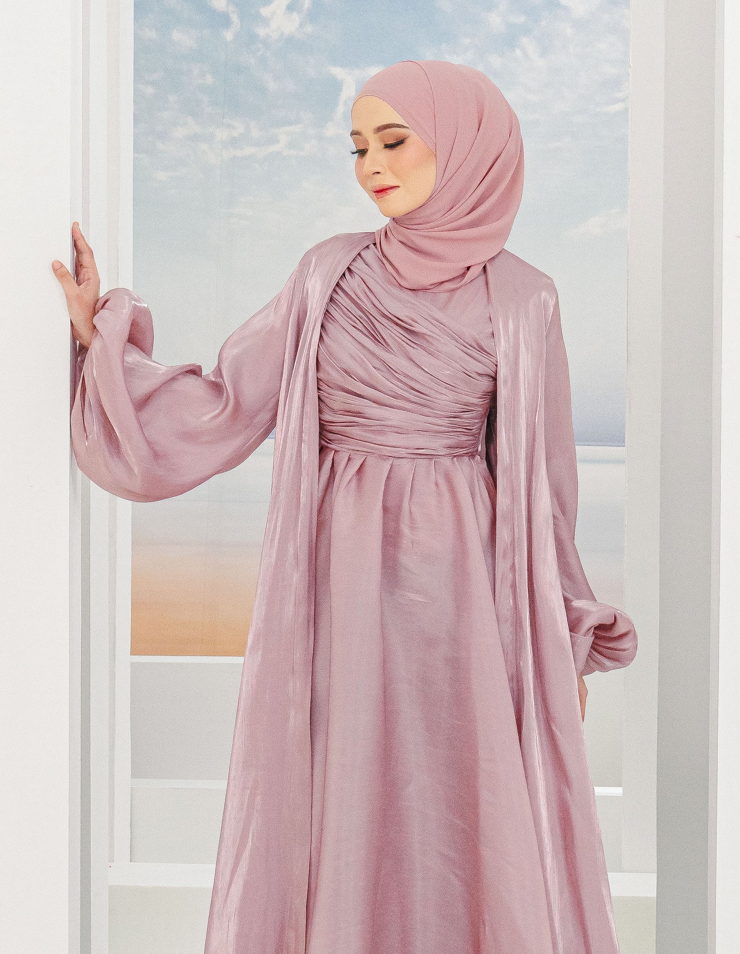 ATIFA ABAYA (DUSTY PINK)