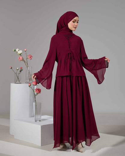 MINOR DEFECT ELINDA TIE-DRESS (BURGUNDY)