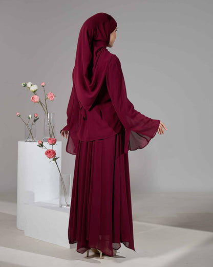 ELINDA TIE-DRESS (BURGUNDY)