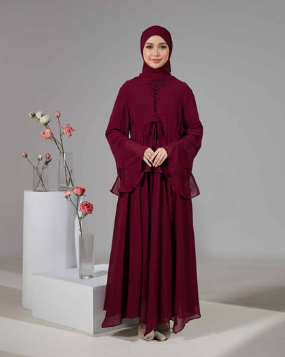 MINOR DEFECT ELINDA TIE-DRESS (BURGUNDY)