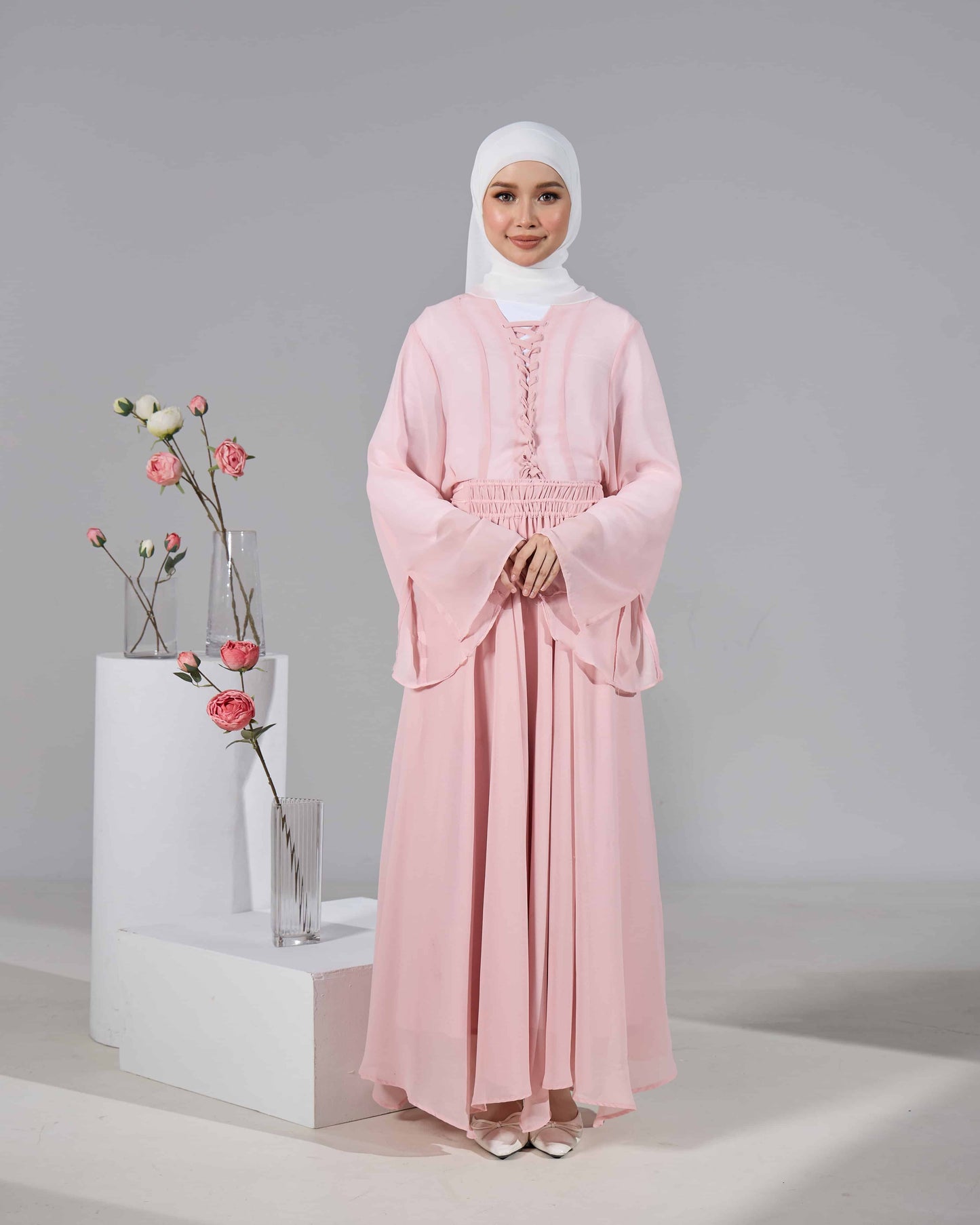 ELINDA TIE-DRESS (DUSTY PINK)
