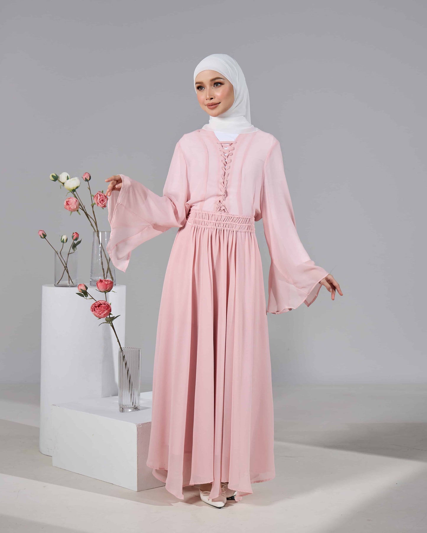 MINOR DEFECT ELINDA TIE-DRESS (DUSTY PINK)