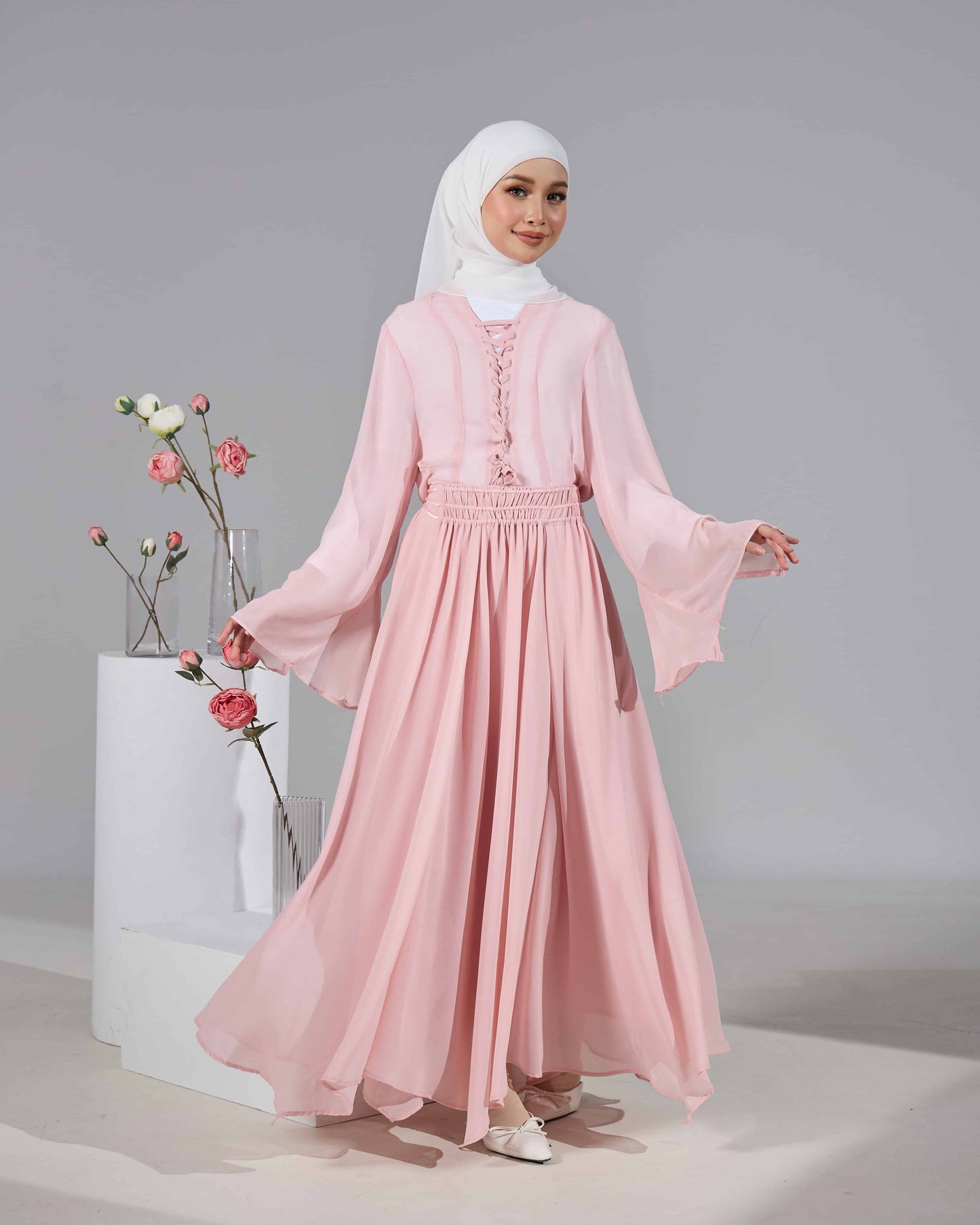 MINOR DEFECT ELINDA TIE-DRESS (DUSTY PINK)