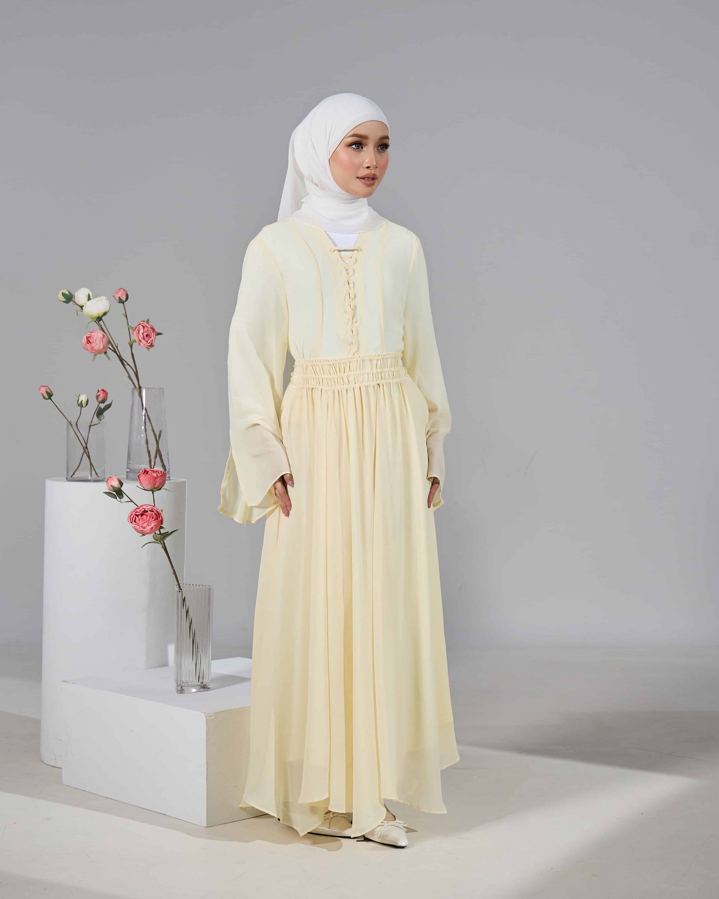 ELINDA TIE-DRESS (SOFT YELLOW)