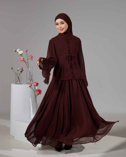 ELINDA TIE-DRESS (RICH BROWN)