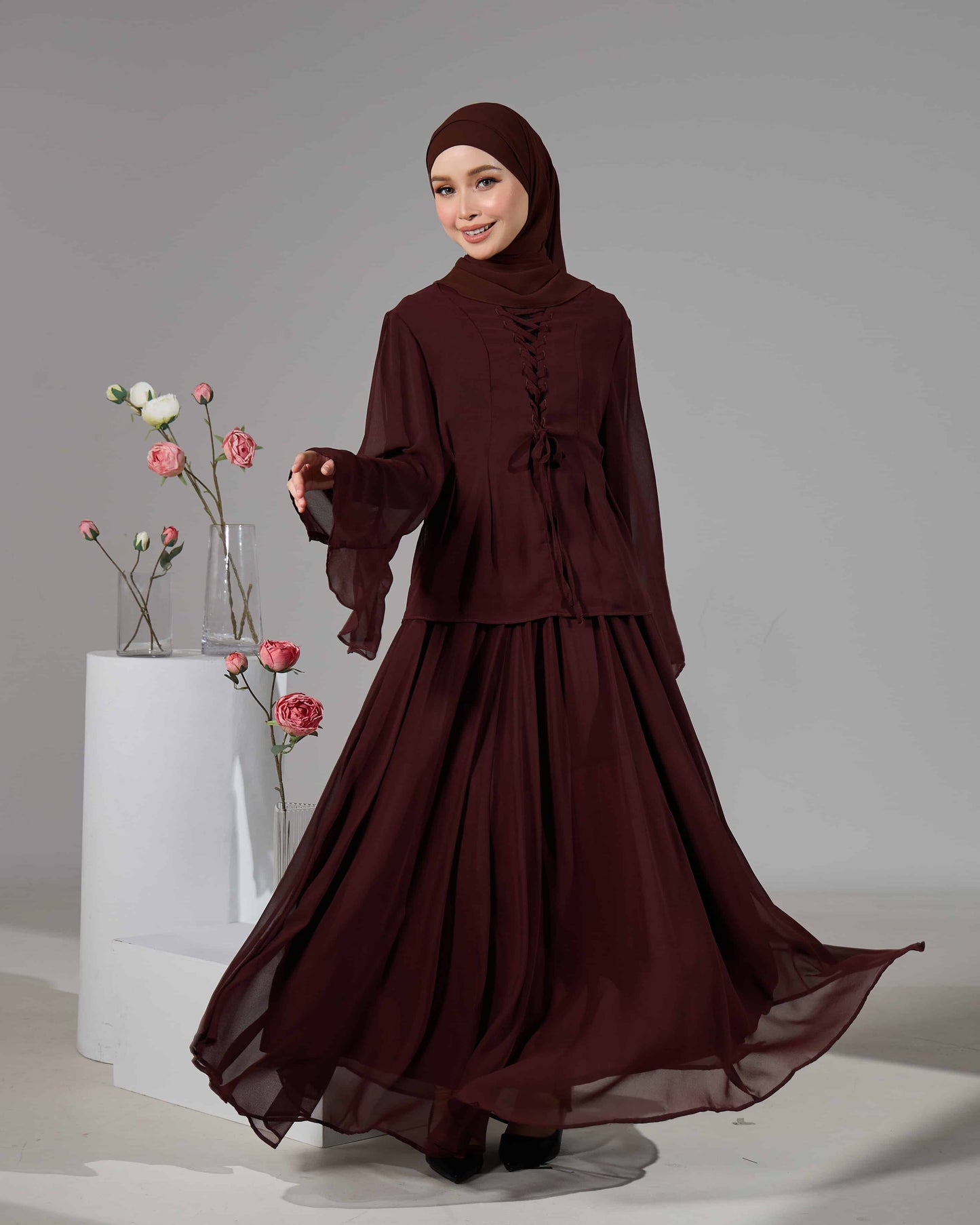 MINOR DEFECT ELINDA TIE-DRESS (RICH BROWN)