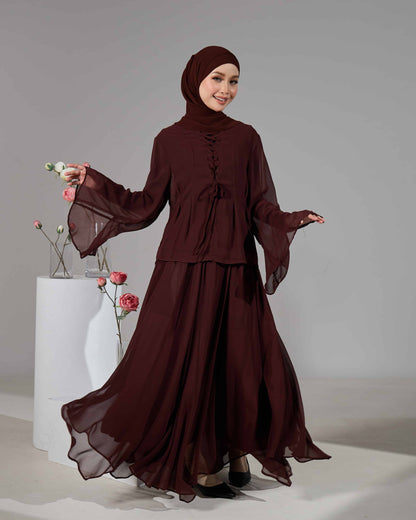 ELINDA TIE-DRESS (RICH BROWN)