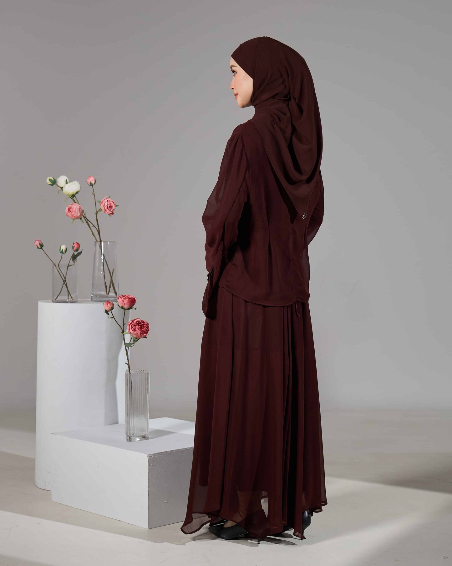 ELINDA TIE-DRESS (RICH BROWN)