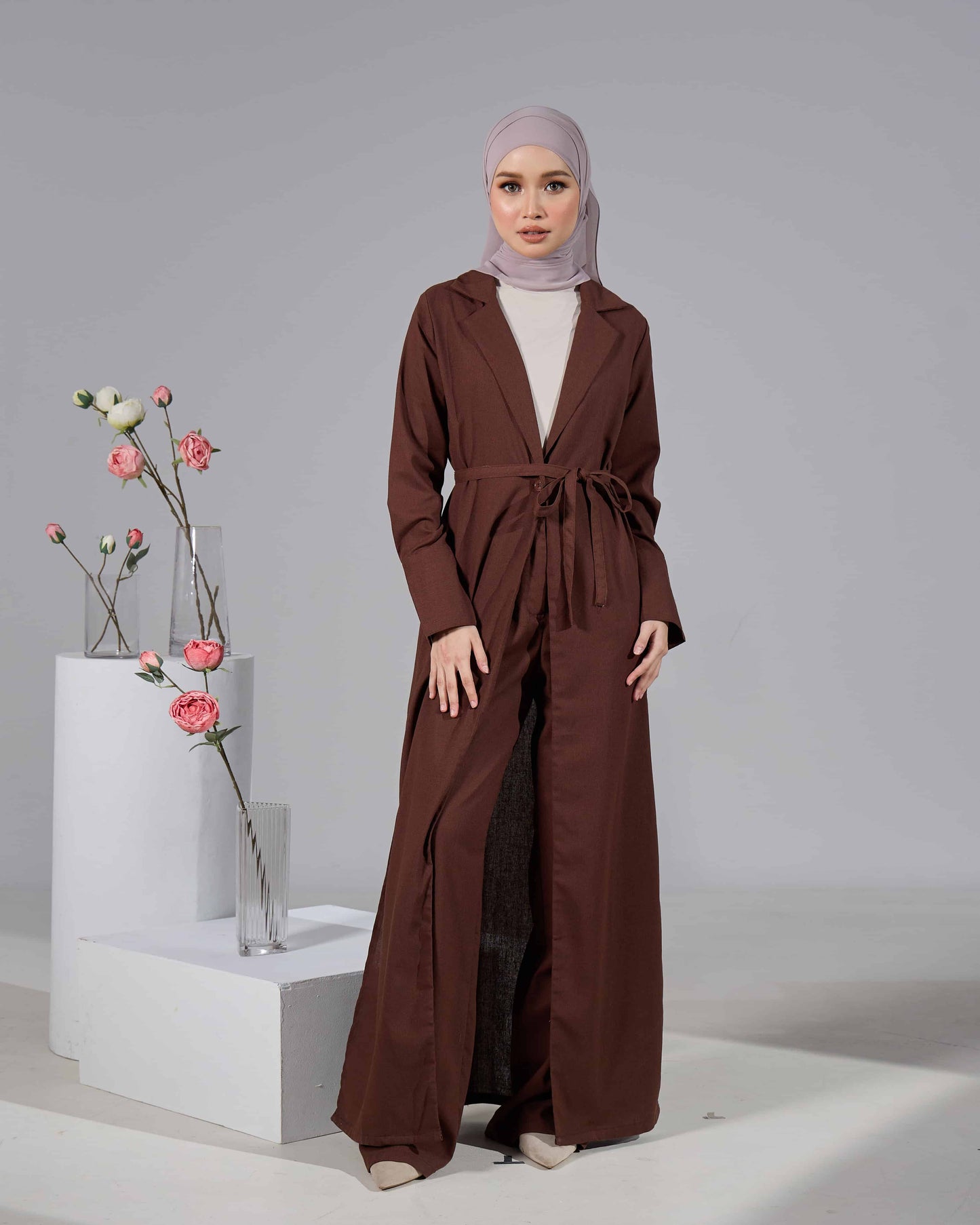 EVARA SET PANTS (RICH BROWN)