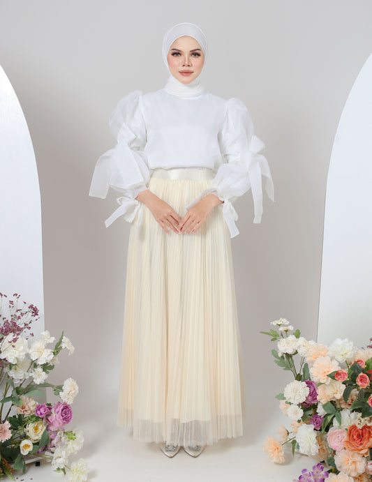 MINOR DEFECT TUTU PLEATED SKIRT (LIGHT YELLOW)