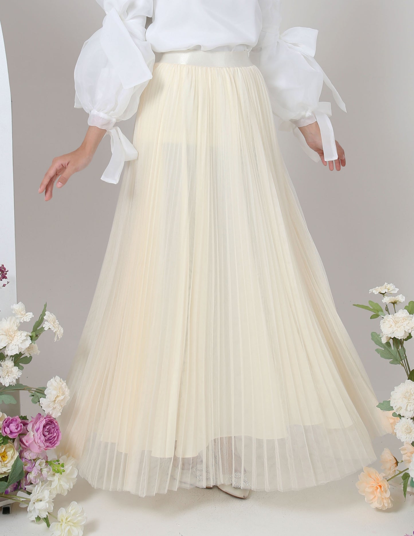 MINOR DEFECT TUTU PLEATED SKIRT (LIGHT YELLOW)