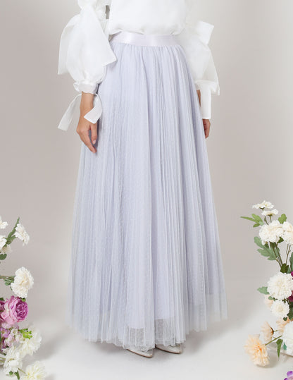 MINOR DEFECT TUTU PLEATED DOT SKIRT (GREY)