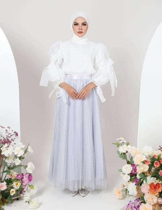 MINOR DEFECT TUTU PLEATED DOT SKIRT (GREY)