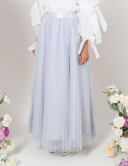 MINOR DEFECT TUTU PLEATED DOT SKIRT (GREY)